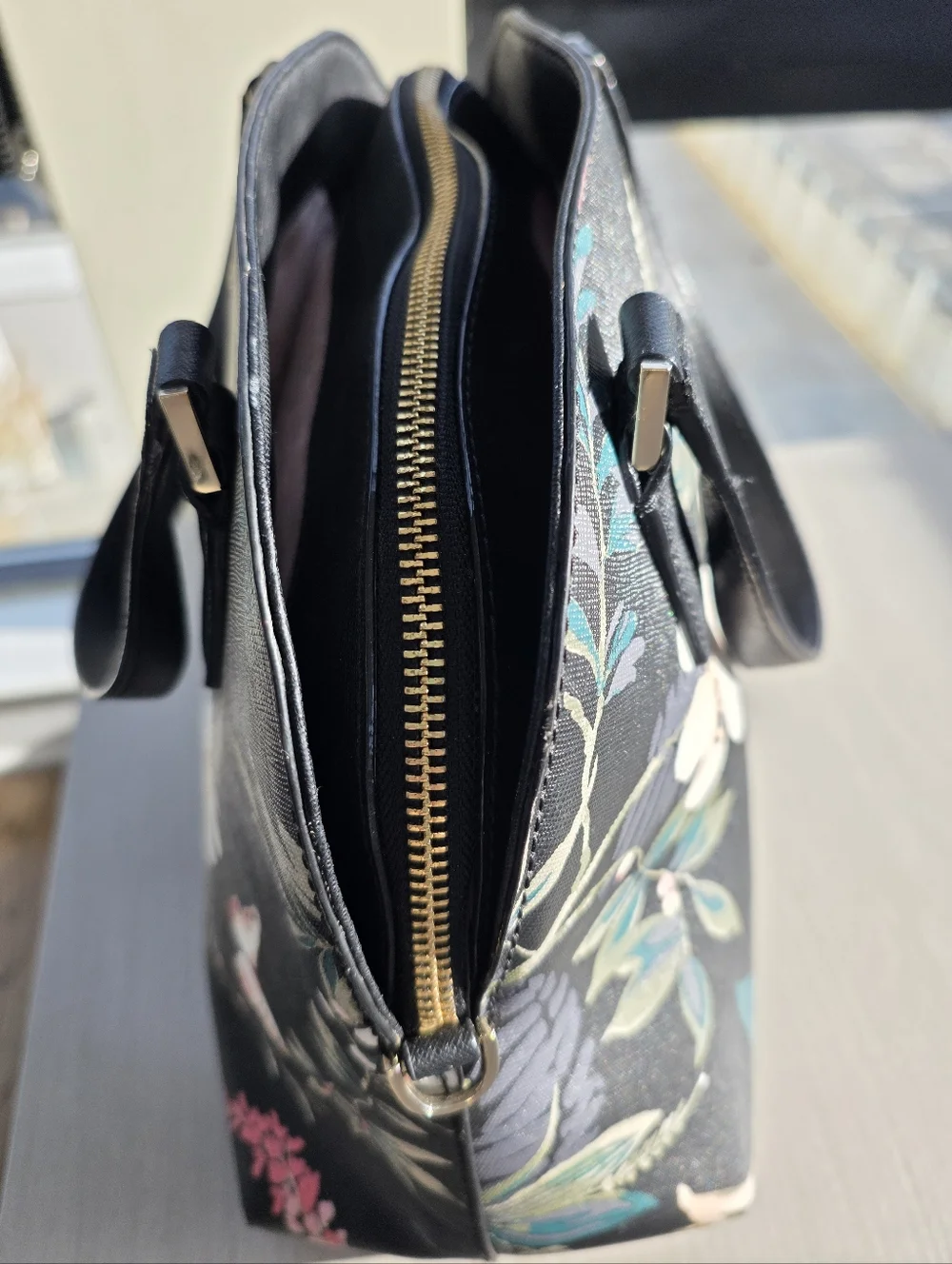 kate spade Black Floral Dome Satchel